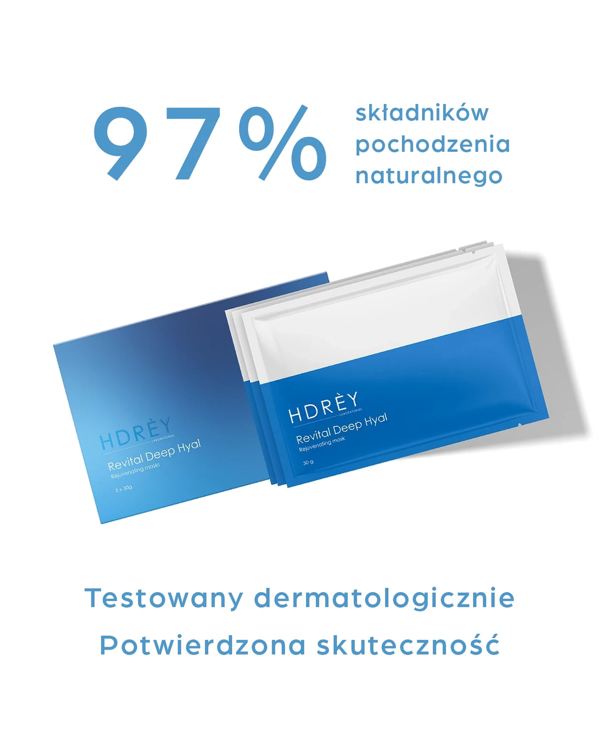 Regenerujące maski w płacie z 4 formami kwasu hialuronowego i trehalozą 3x30g