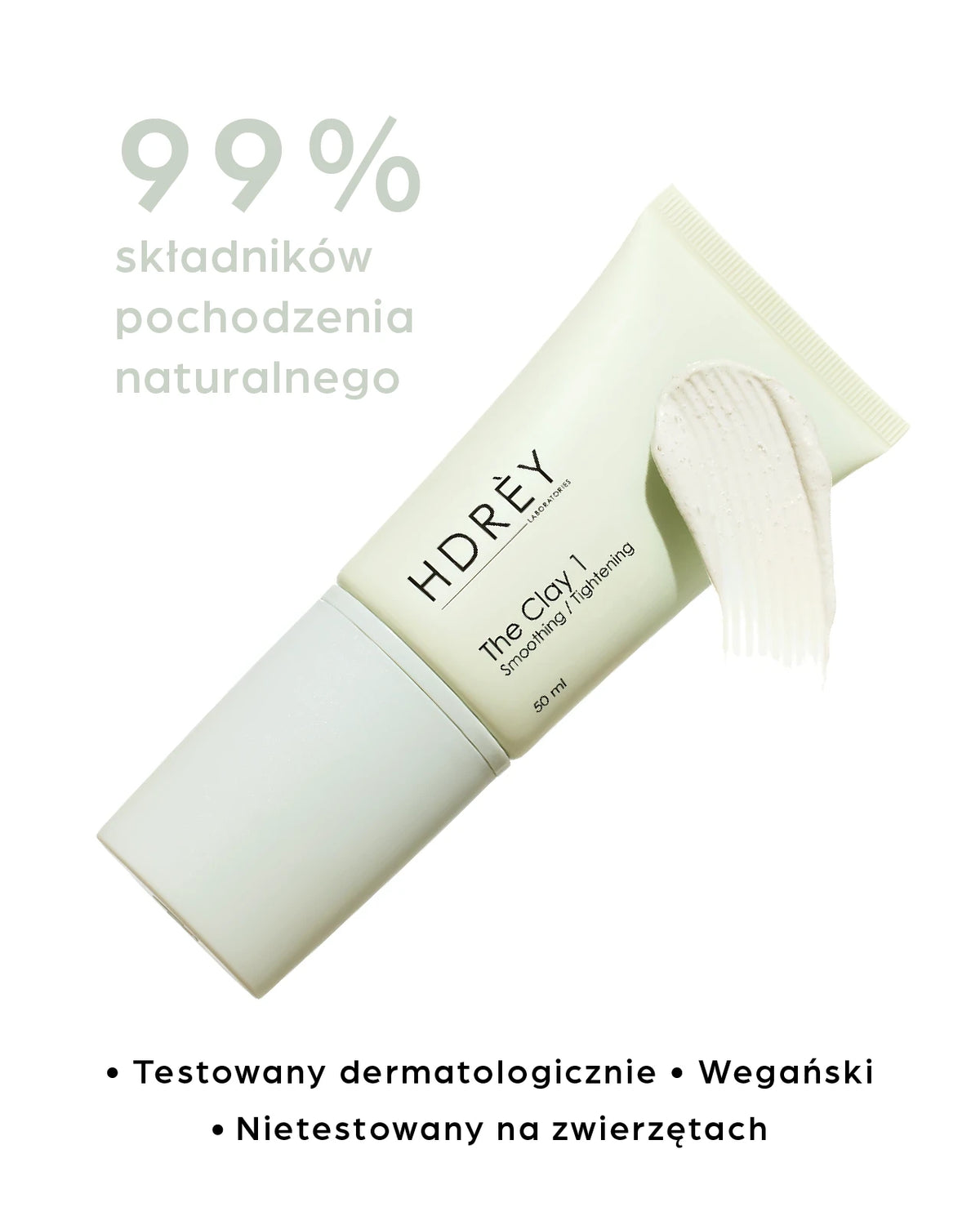 The Clay 1 Wygładzająca maska z białą glinką i kolagenem roślinnym 50 ml