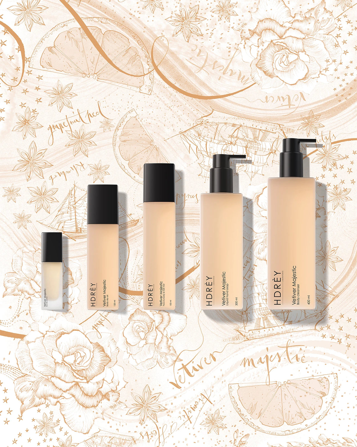 Zestaw do pielęgnacji ciała Vetiver Majestic XL – Żel, mydło, olejek, mgiełka i perfumy