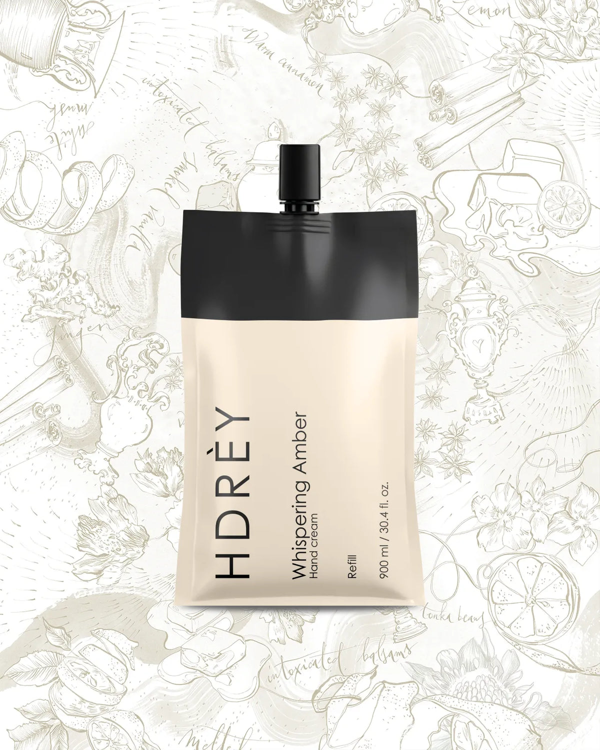 Krem do rąk Whispering Amber z olejem arganowym i witaminą E Refill 900 ml 35% taniej